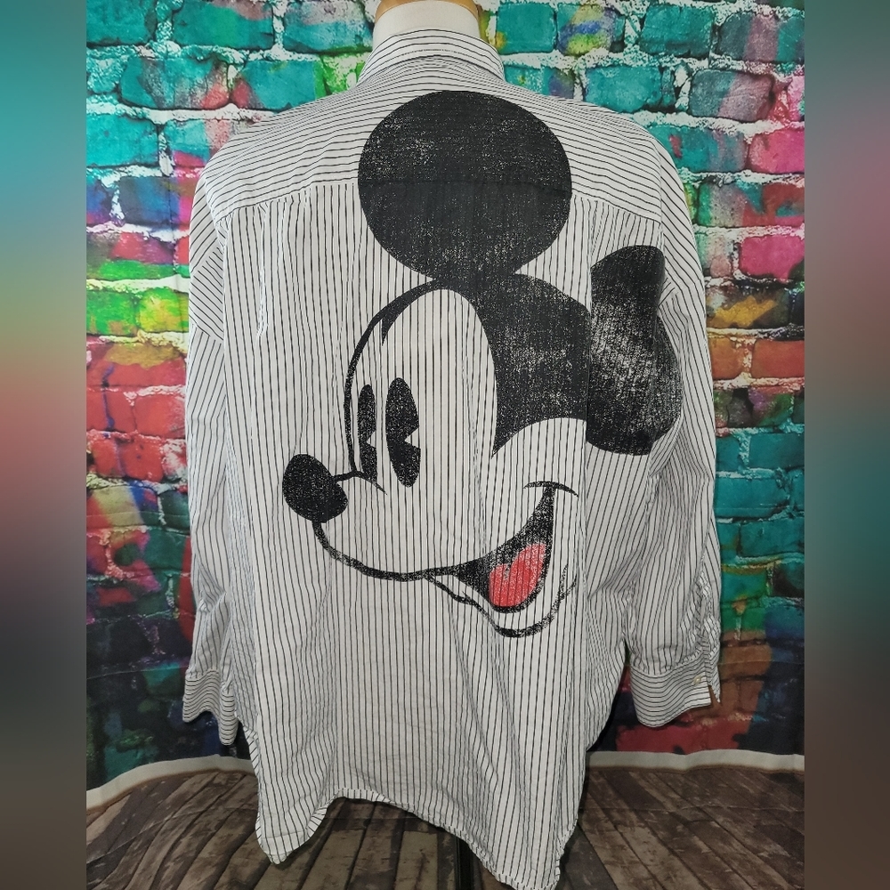 Gap Disney Mickey Mouse Button Long Sleeve Shirt